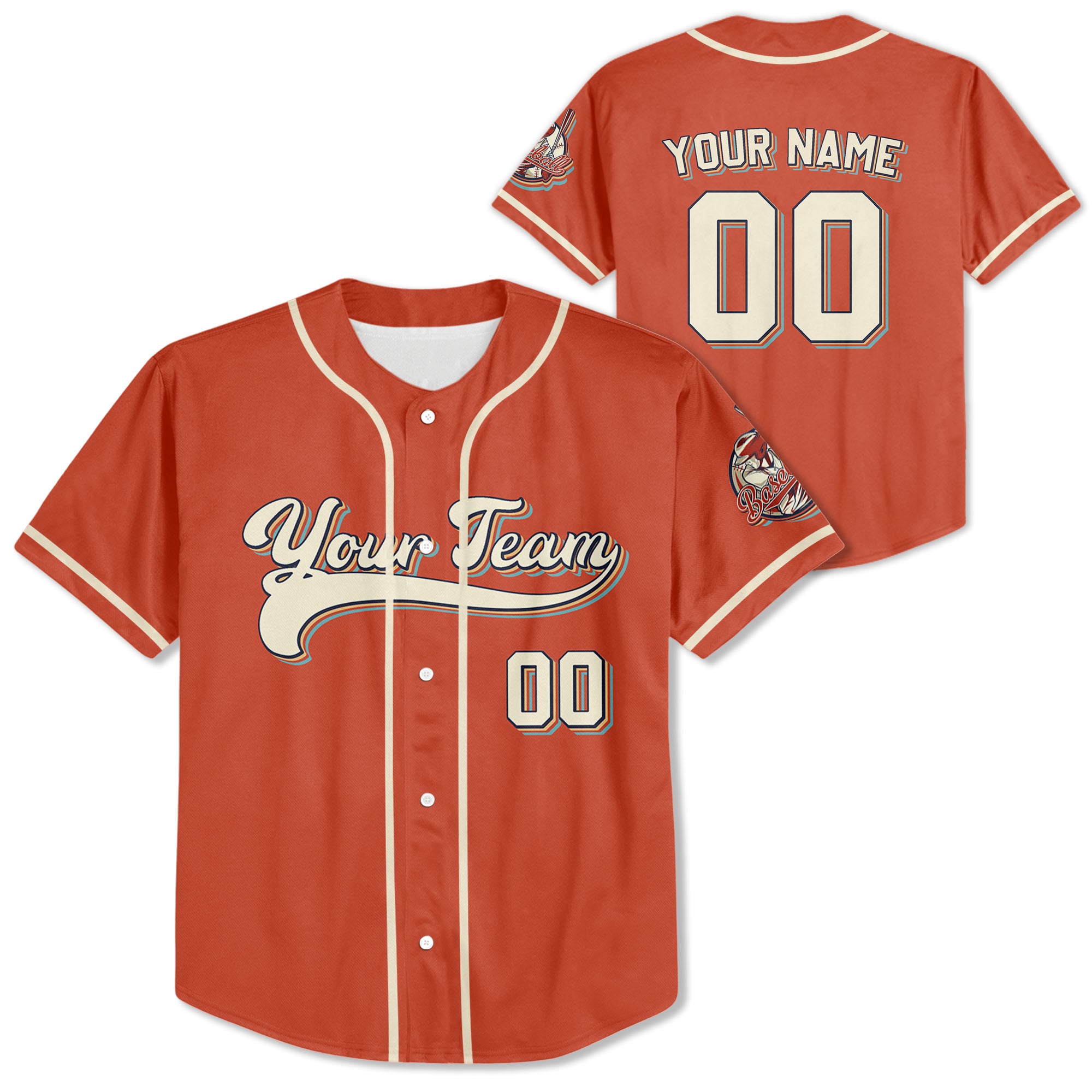 Personalized-Vintage-Team-Name-And-Number-Custom-Collection-Red