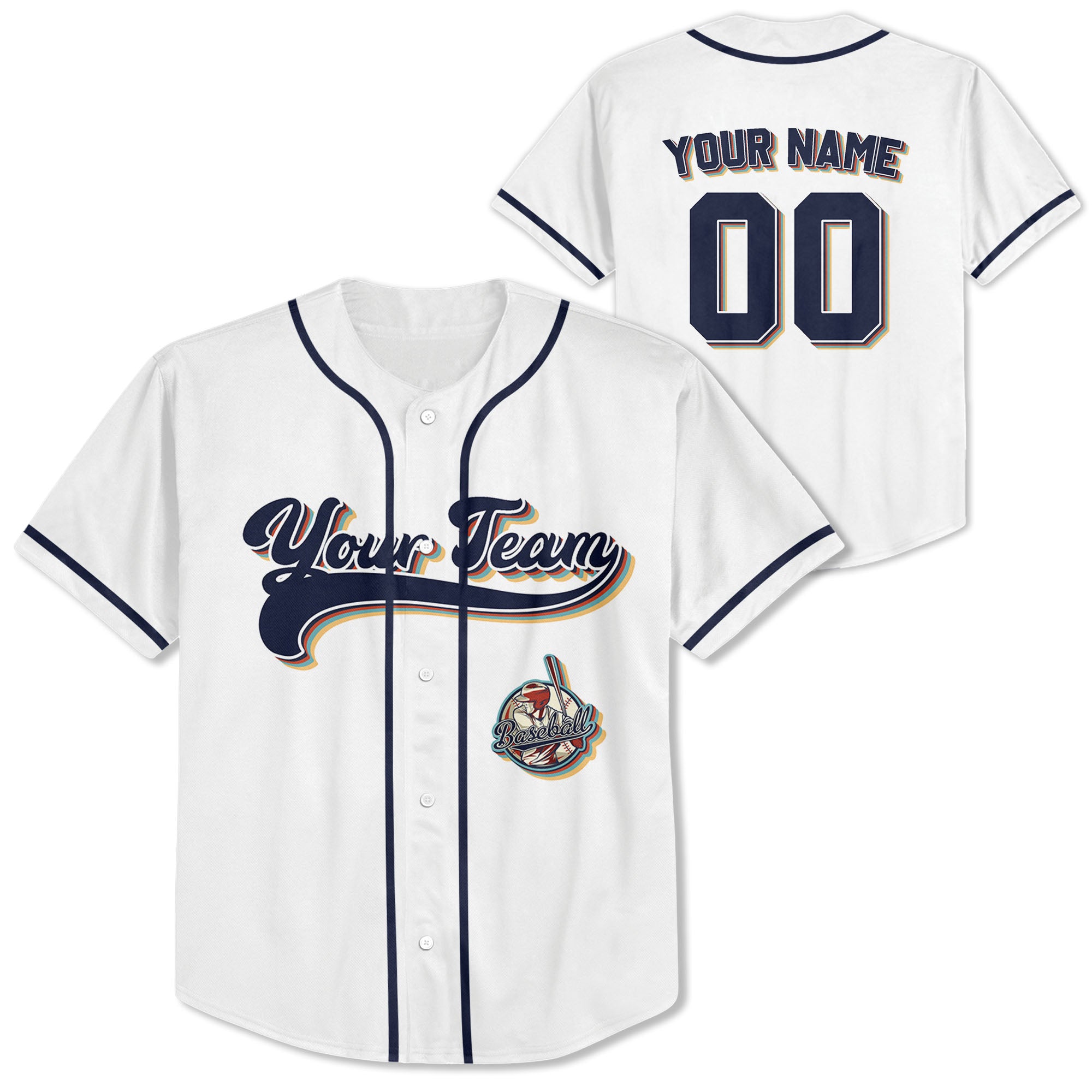 Personalized-Vintage-Team-Name-Custom-Collection-White