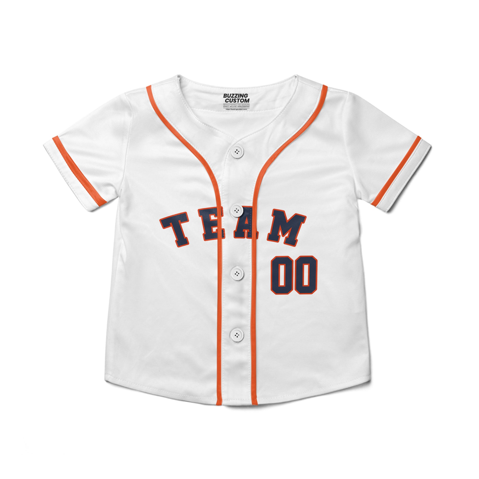 Personalized famous team HA sport white and orange stripes baseball jersey VDD04