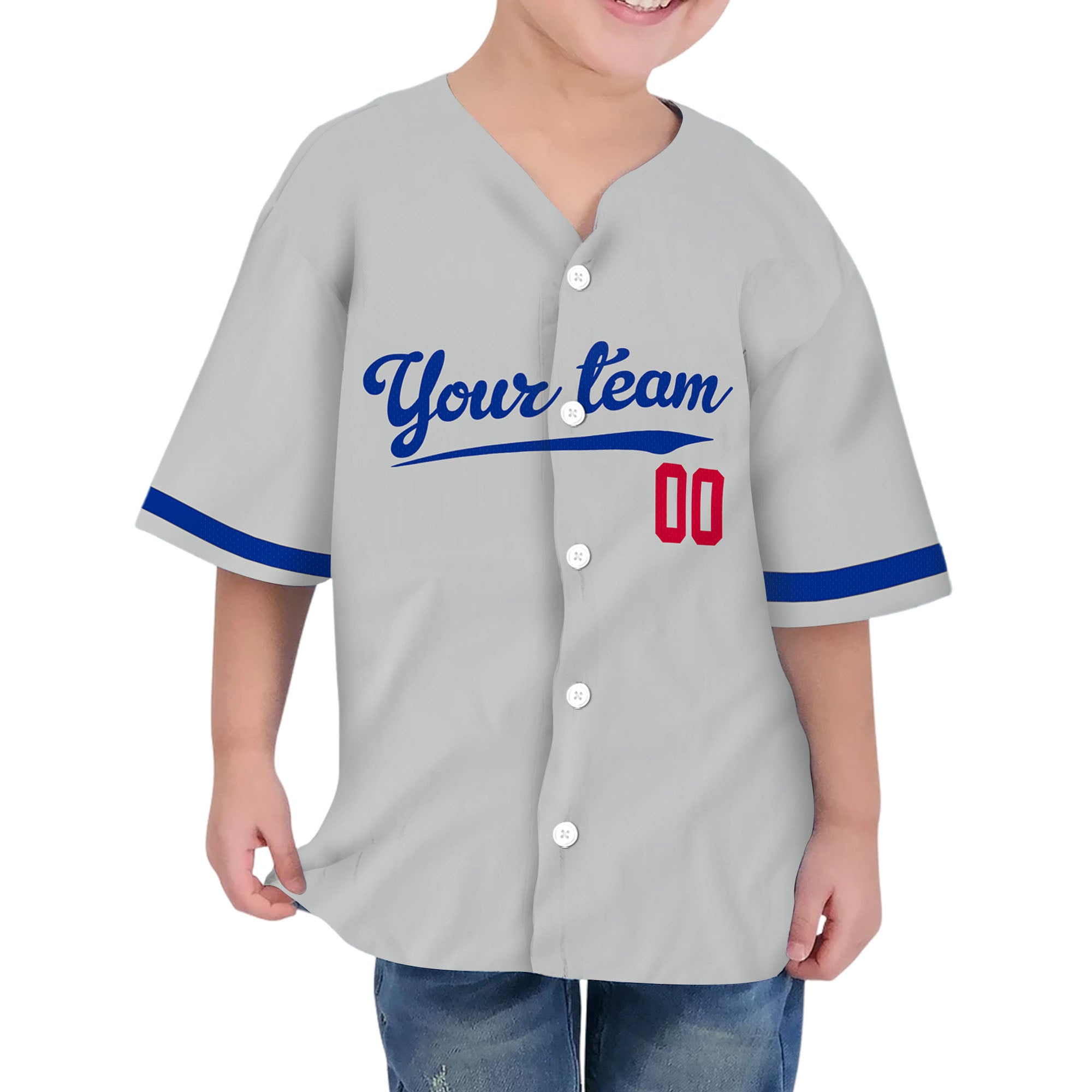 Personalized famous team LAD sport classic gray baseball jersey VDD04