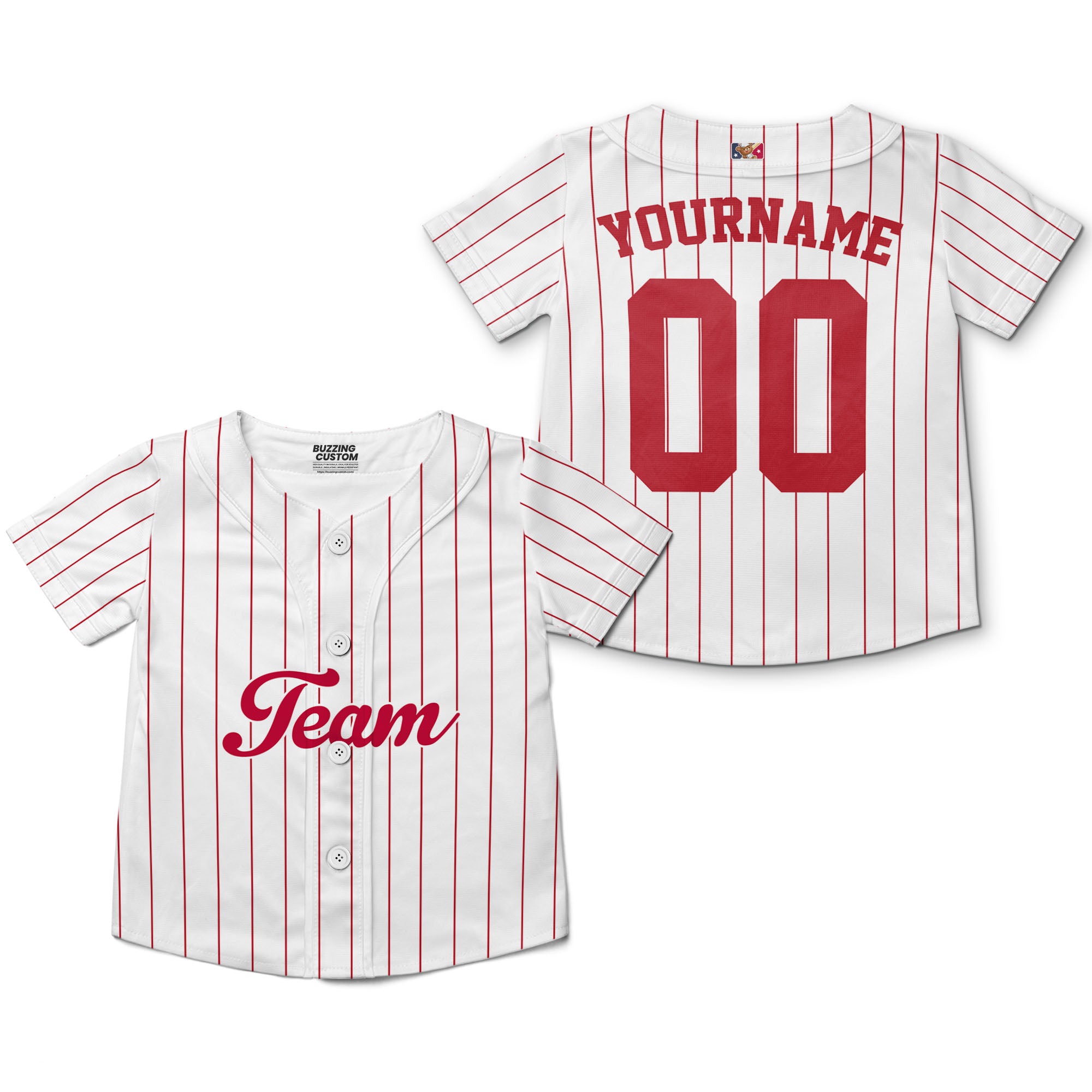Personalized famous team PP sport white and red stripes baseball jersey VDD04