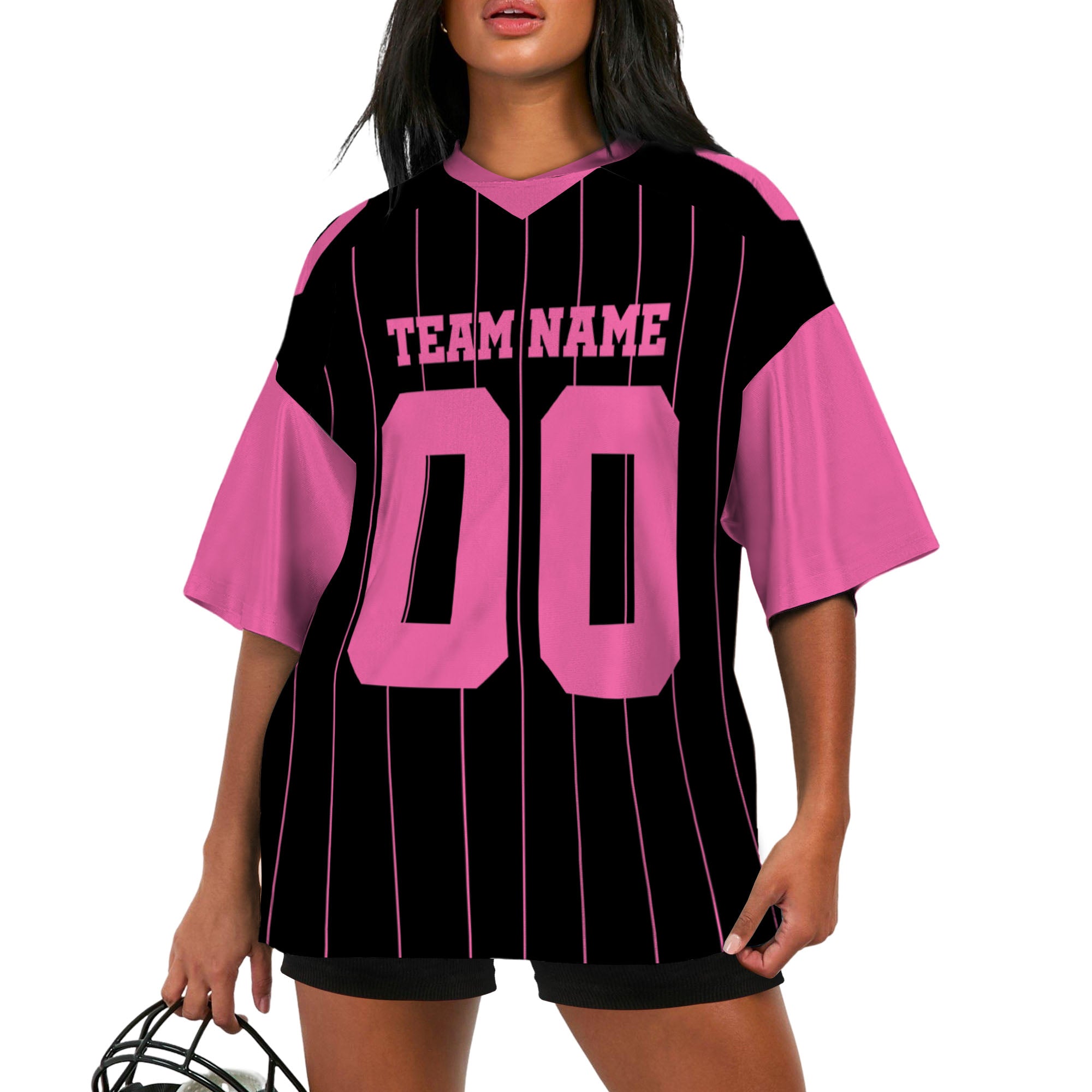 personalized-football-team-black-and-pink-sleeve-thin-stripes-ca02-2229