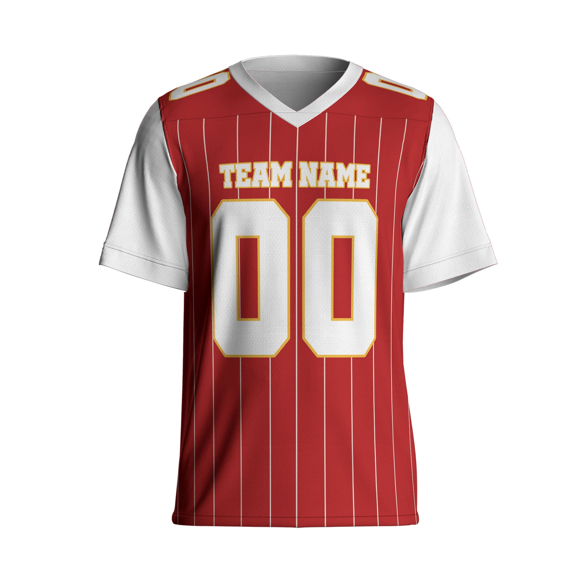 personalized-football-team-kansas-red-and-white-sleeve-thin-stripes-kc-ca02-2866