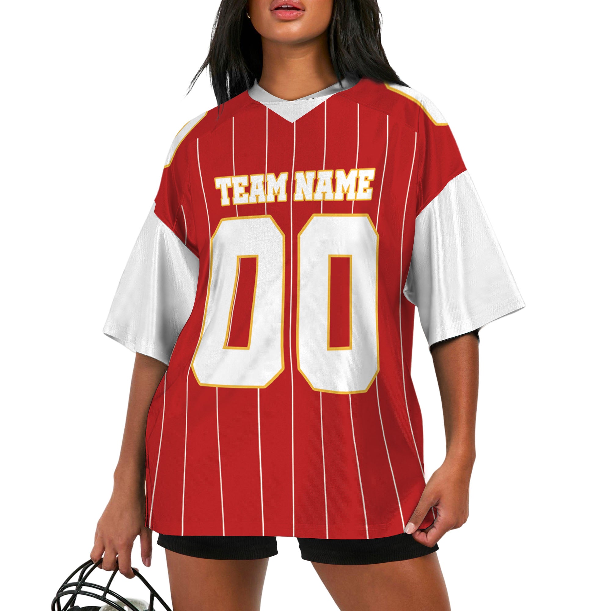 personalized-football-team-kansas-red-and-white-sleeve-thin-stripes-kc-ca02-2866