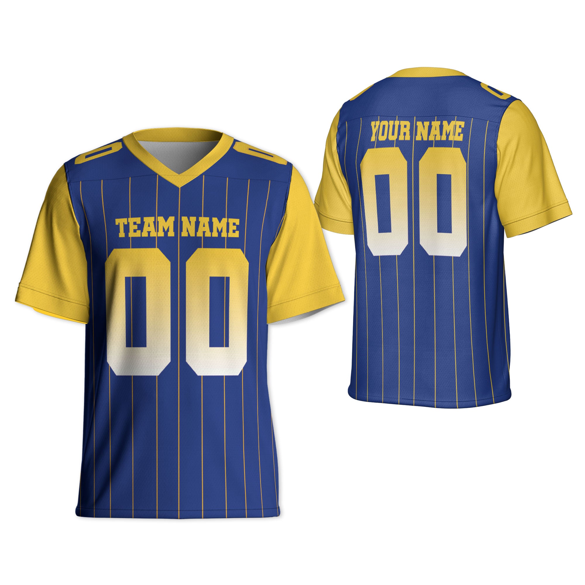 personalized-football-team-los-angeles-blue-and-yellow-sleeve-thin-stripes-lar-ca02-1385
