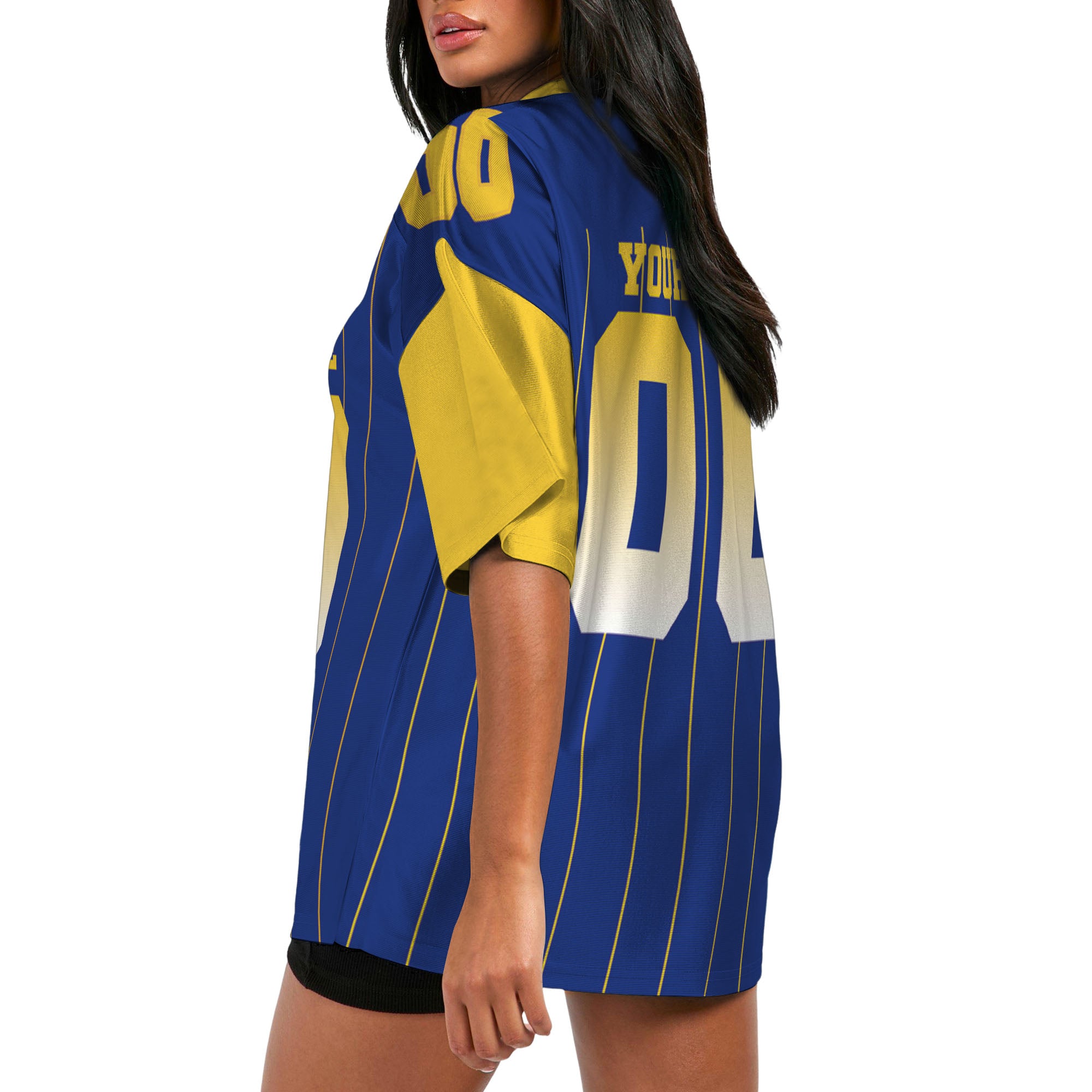 personalized-football-team-los-angeles-blue-and-yellow-sleeve-thin-stripes-lar-ca02-1385