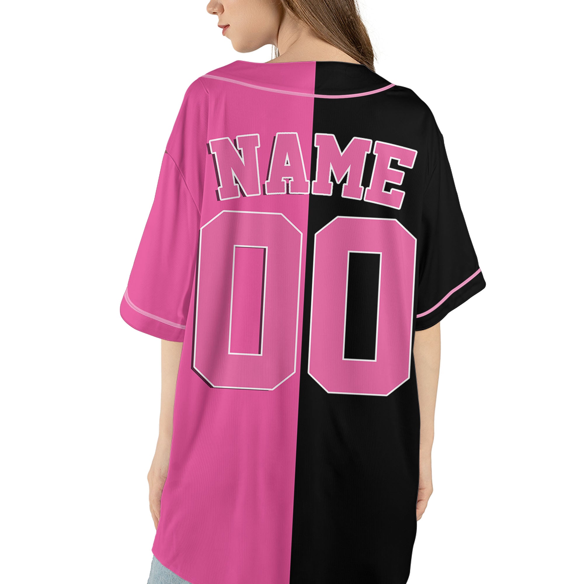 Pink-Black-Personalized-Team-Name-And-Number-Custom-Baseball-Jersey-Pink-Collection