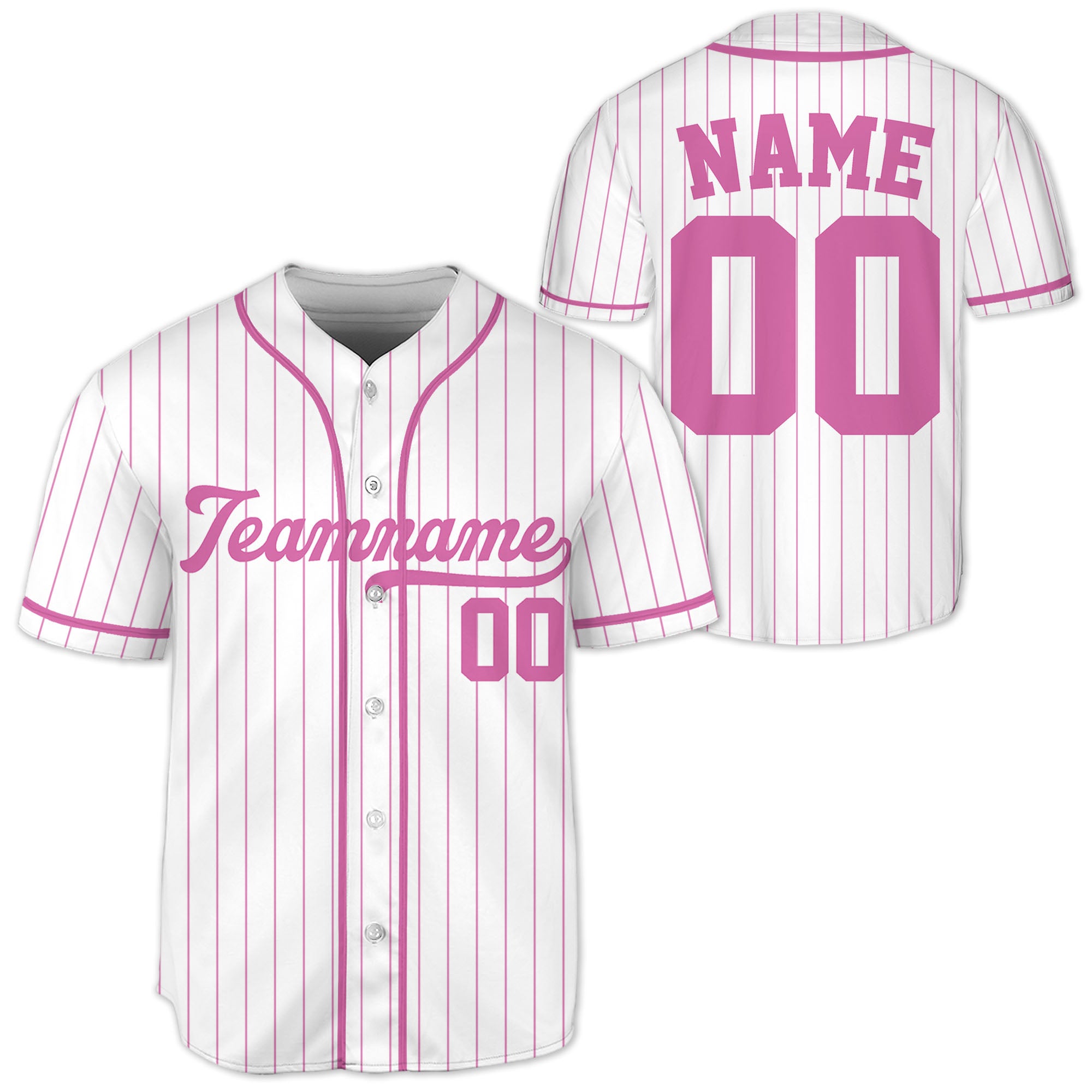 Pink-Custom-Request-Stripe-Line-Custom-Colors-Personalized-Name-Baseball-Jersey