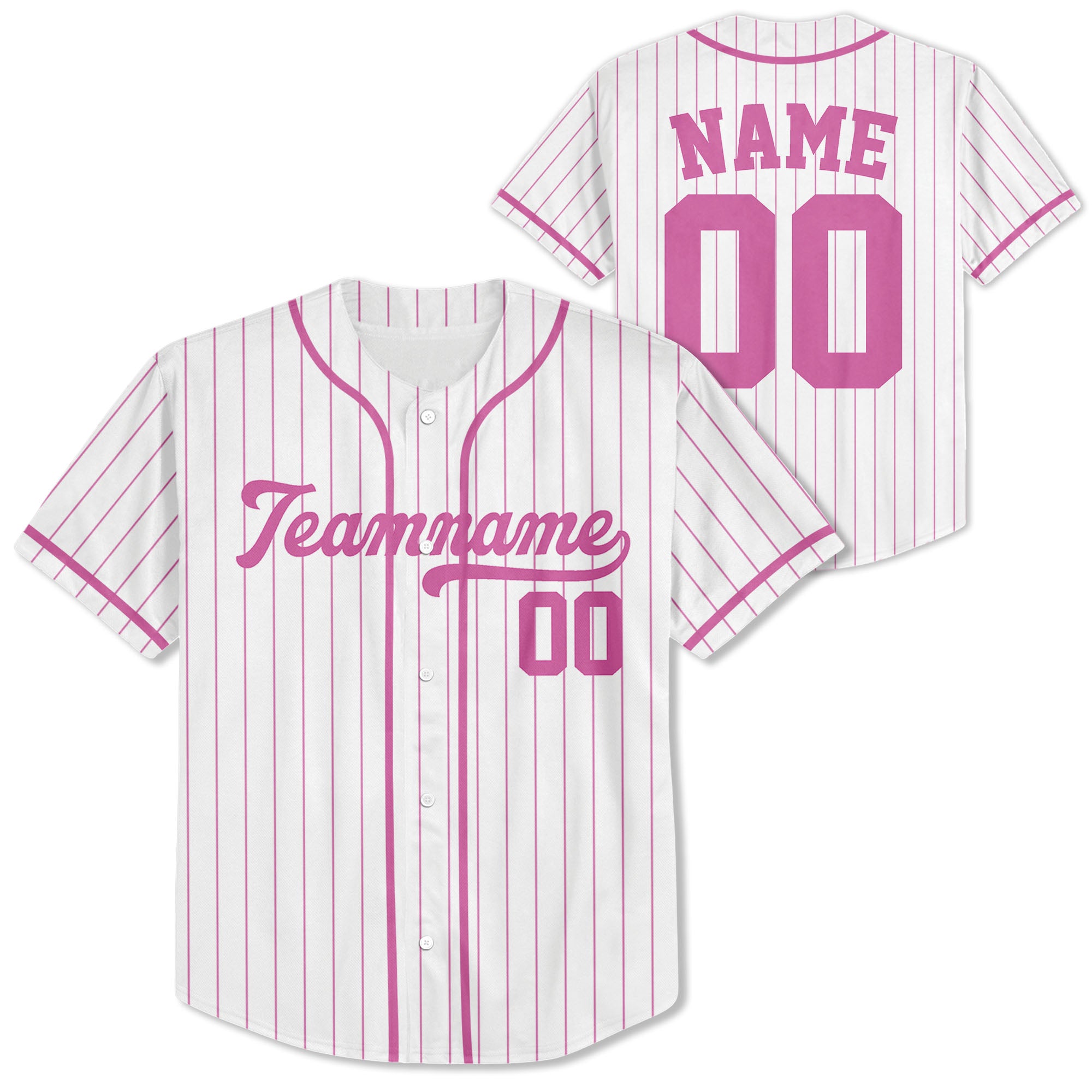 Pink-Custom-Request-Stripe-Line-Custom-Colors-Personalized-Name-Baseball-Jersey