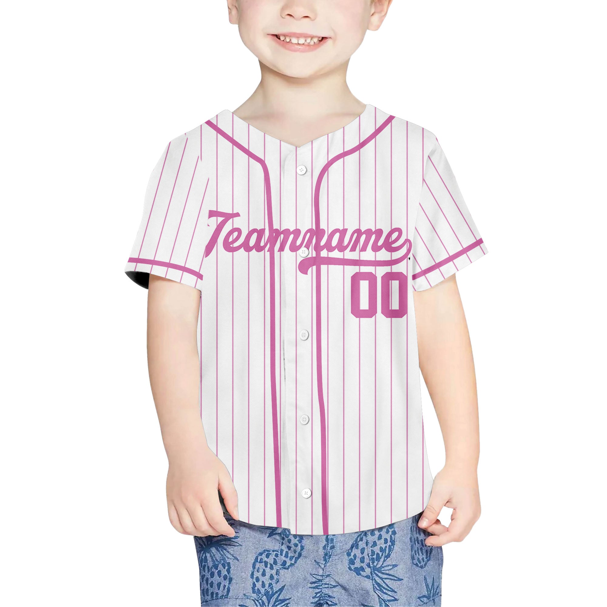 Pink-Custom-Request-Stripe-Line-Custom-Colors-Personalized-Name-Baseball-Jersey