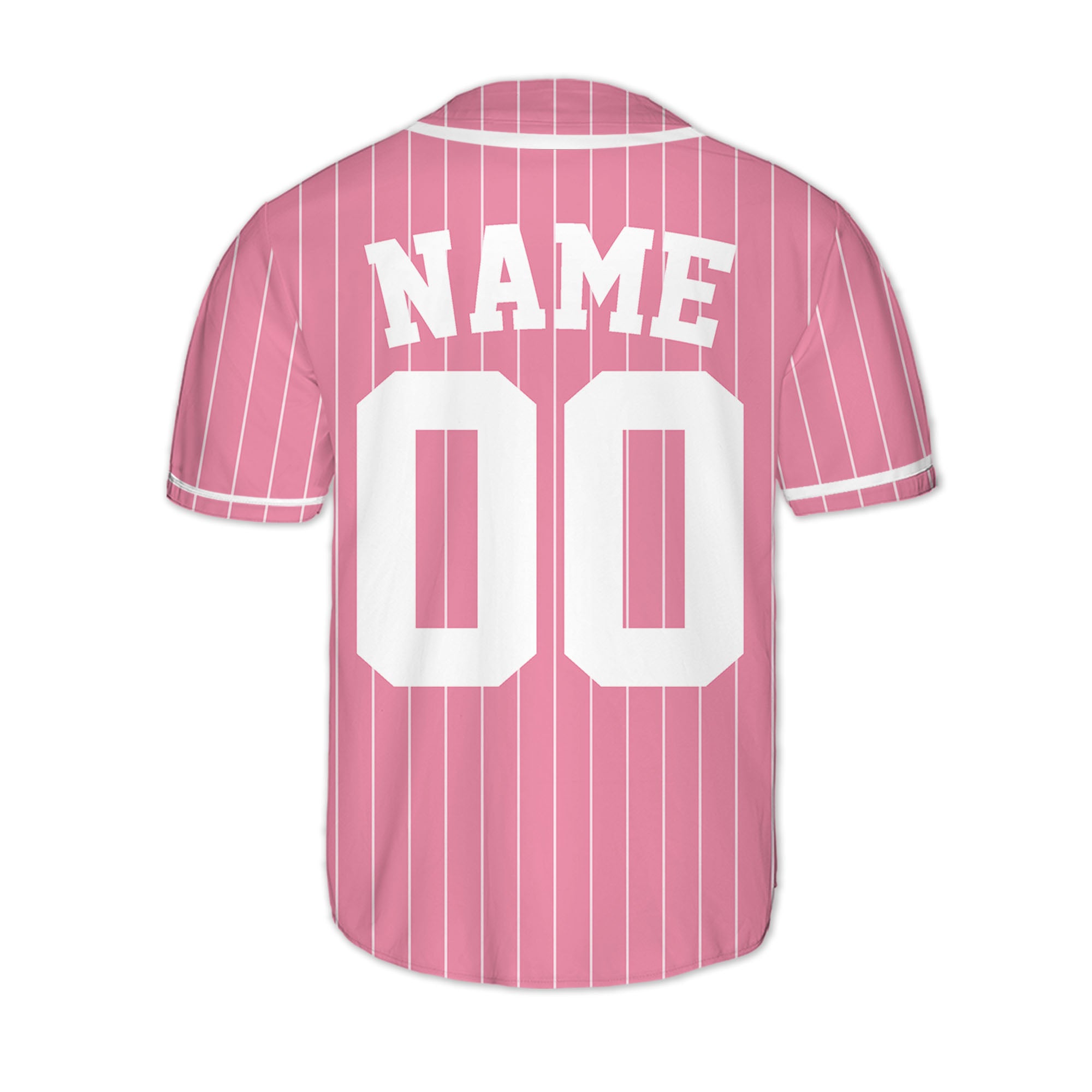 Pink-Stripe-Personalized-Team-Name-And-Number-Custom-Baseball-Jersey-Pink-Collection