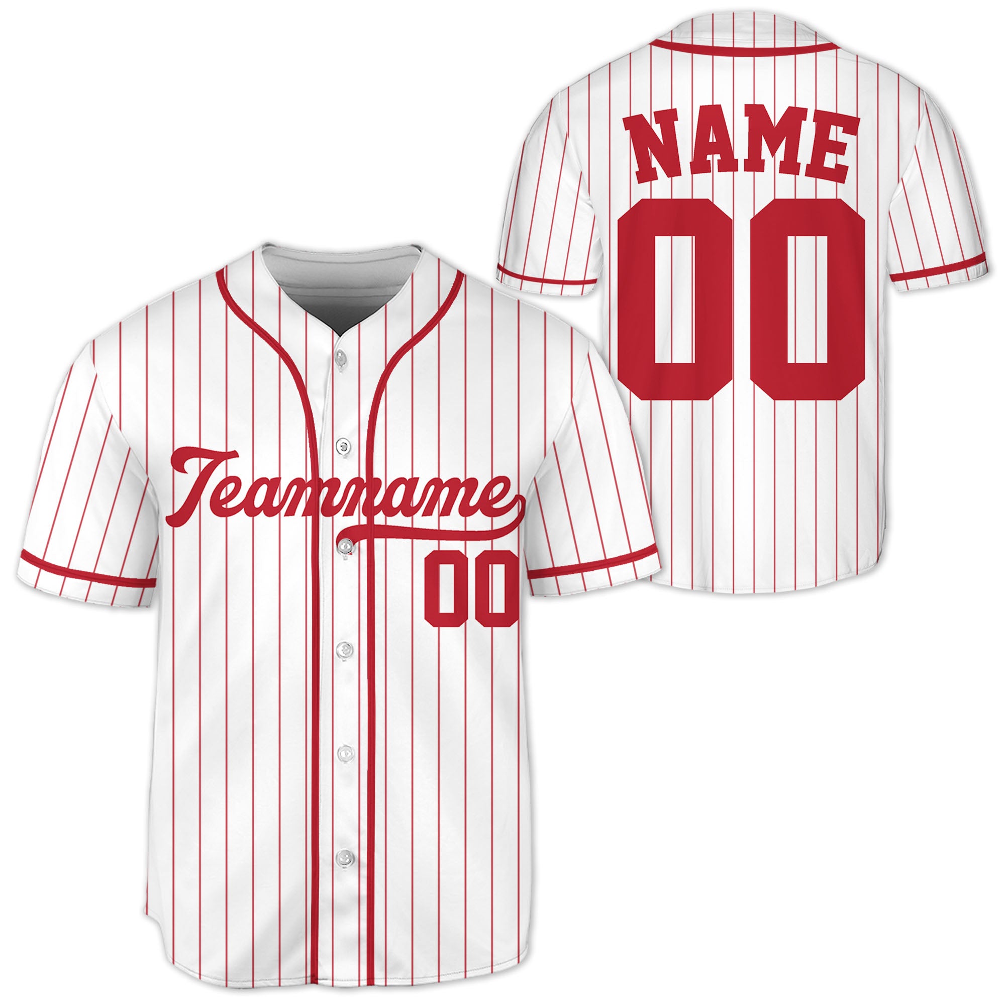 Red-Custom-Request-Stripe-Line-Custom-Colors-Personalized-Name-Baseball-Jersey