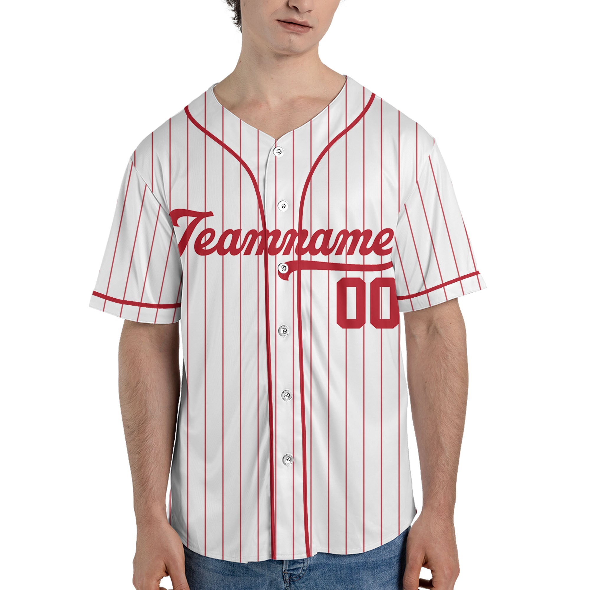 Red-Custom-Request-Stripe-Line-Custom-Colors-Personalized-Name-Baseball-Jersey