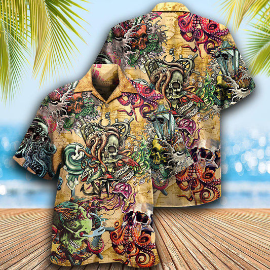 Skull Into The Sea Vintage Classic - Hawaiian Shirt - Owl Ohh