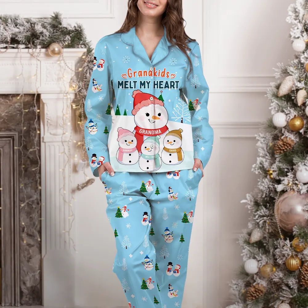 Grandkids Melts My Heart - Personalized Long Pajamas Set