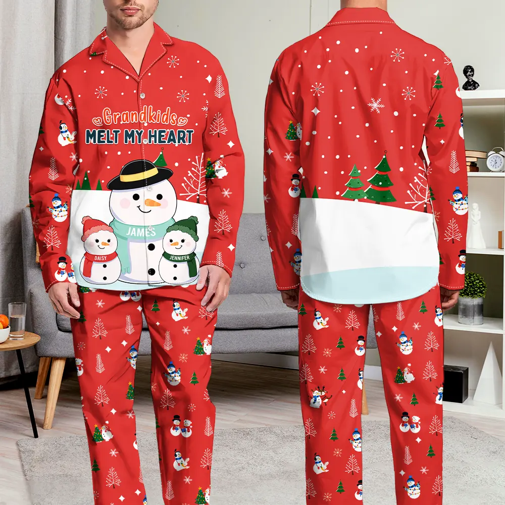 Grandkids Melts My Heart - Personalized Long Pajamas Set