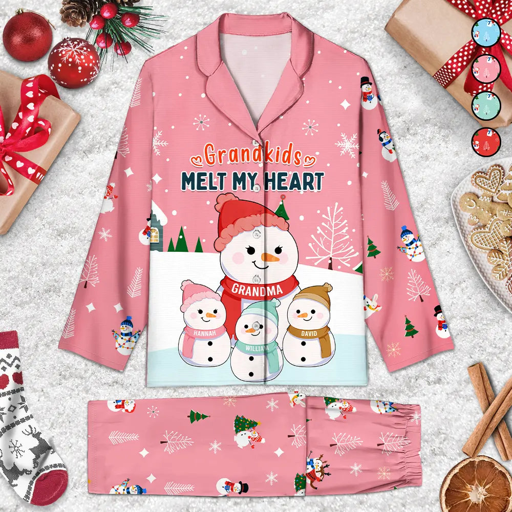 Grandkids Melts My Heart - Personalized Long Pajamas Set