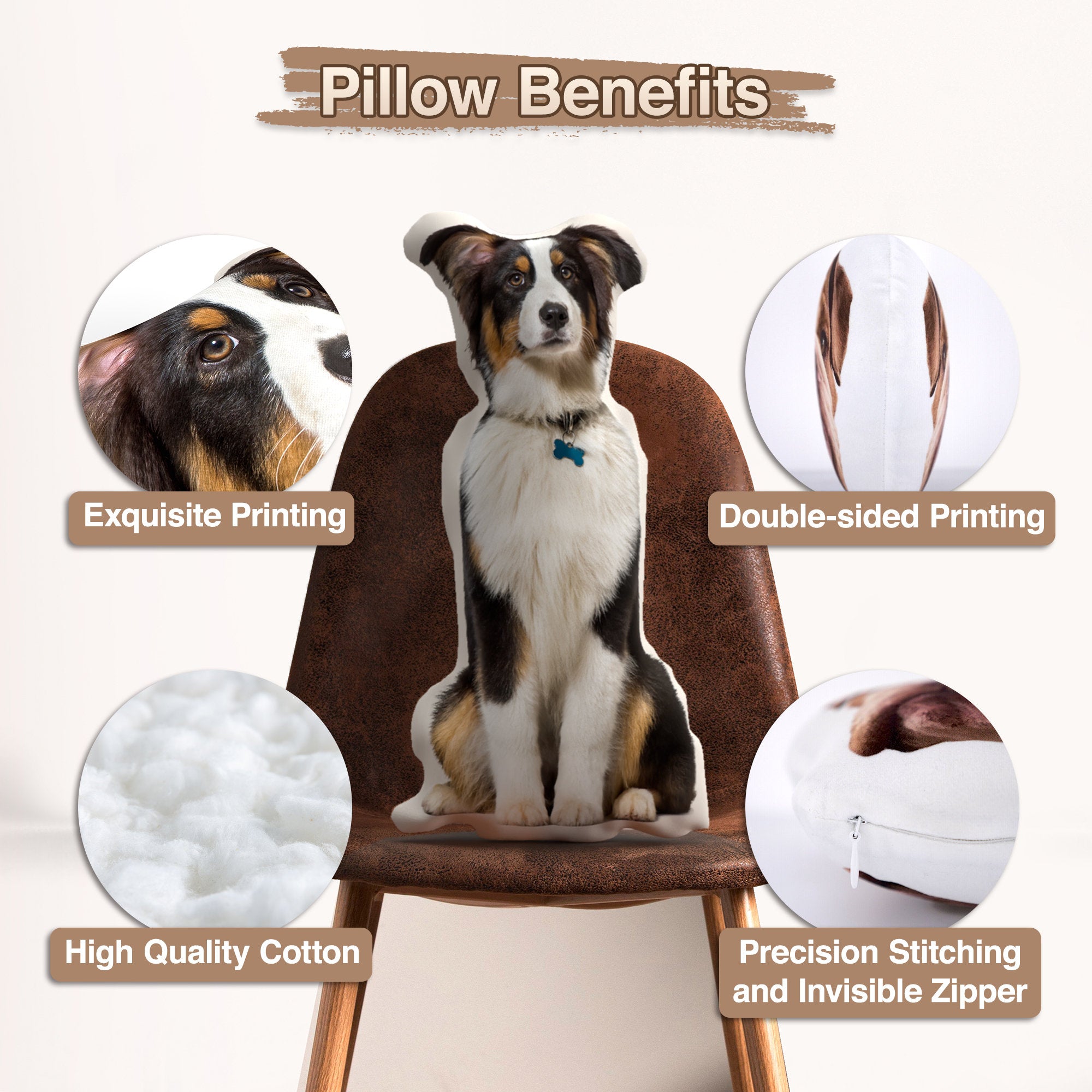 Custom 3D Pet Pillow from Photo - Personalize Dog Gift Cat Gift Halloween Gift - Double Printed Cotton Dog Pillow Pet Pillow Cat pillow