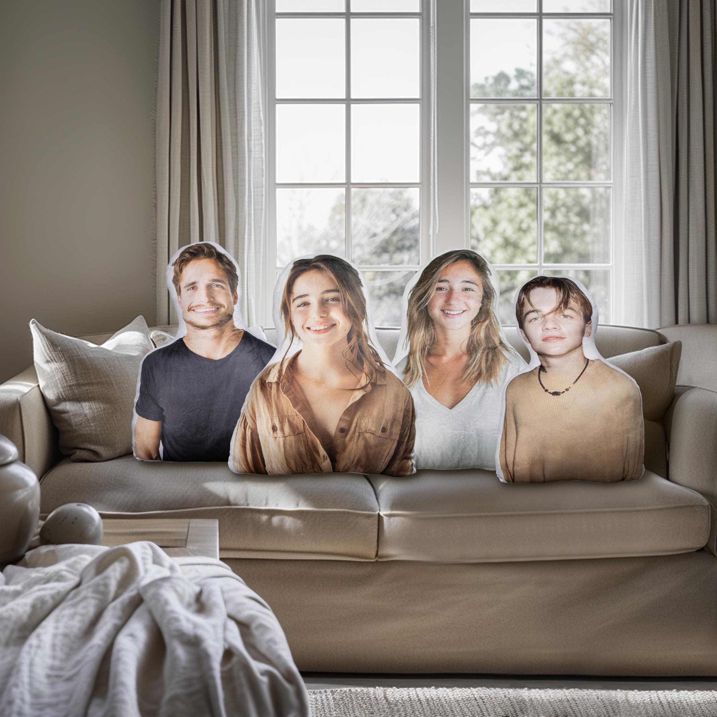 Personalized 3D Pillow with Photo Custom Picture Pillow Dog/Cat Shaped Throw Pillow Custom Face Pillow Pillow Gift For Dad Mom Her Him