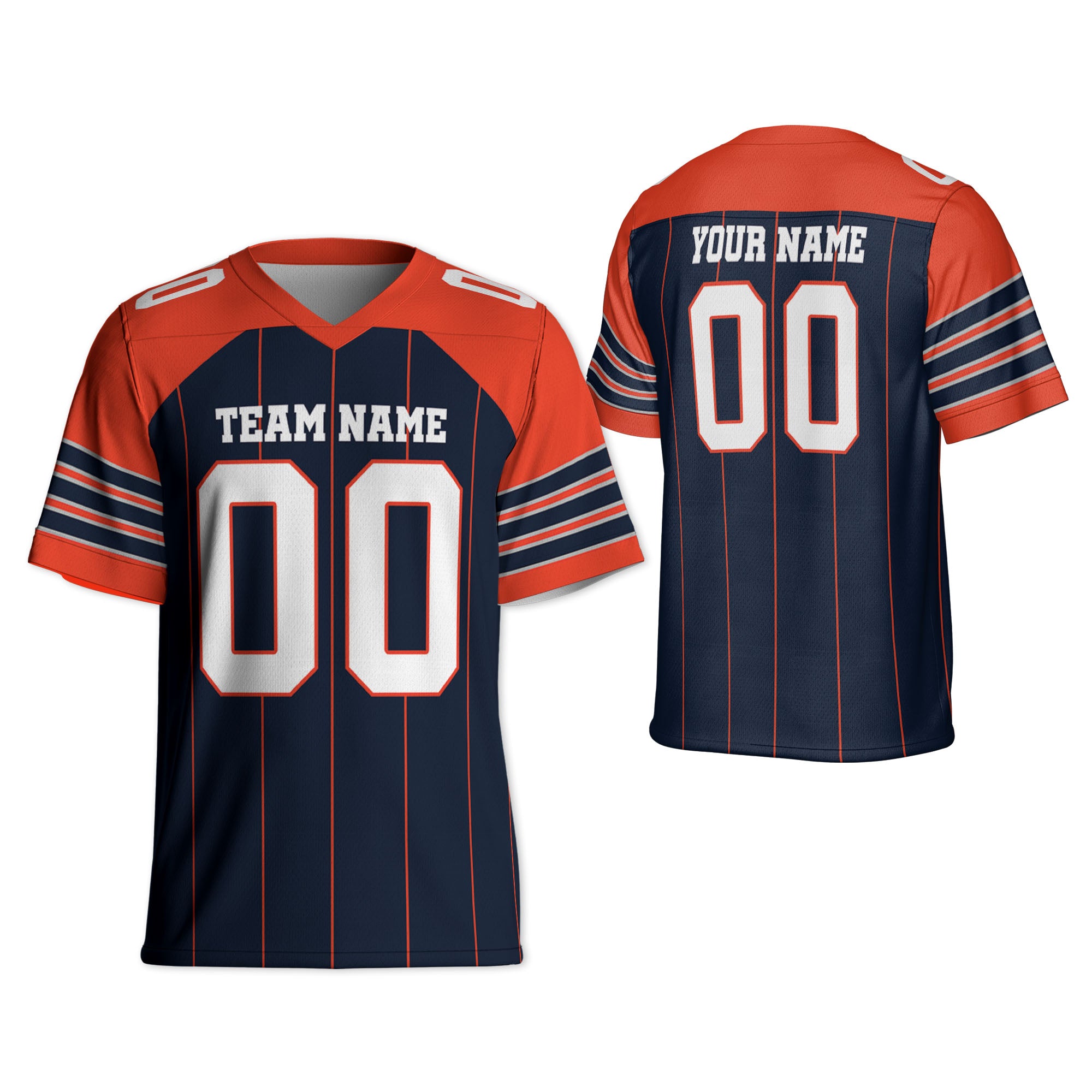 personalized-famous-team-football-jersey-thin-stripes-jersey-black-and-orange-cb-vdd01-1284