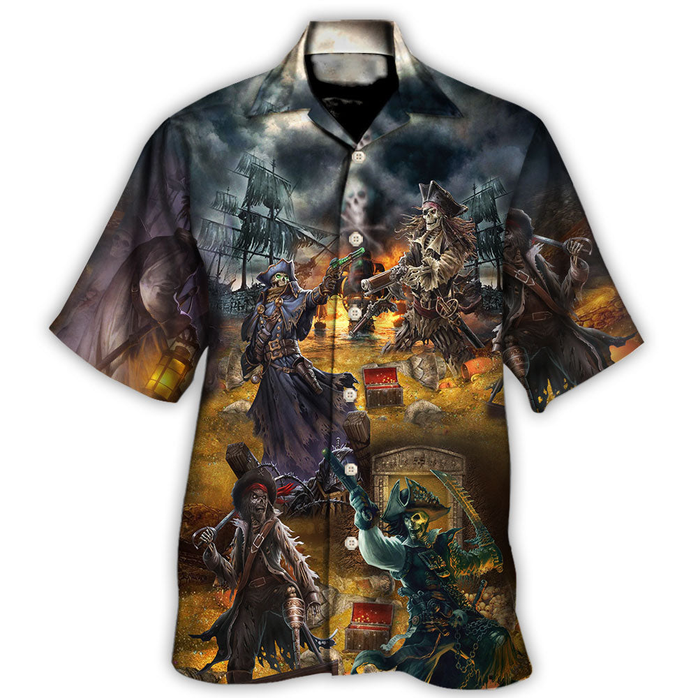 Skull Pirate Skull Treasure Hunting - Hawaiian Shirt  - Owl Ohh