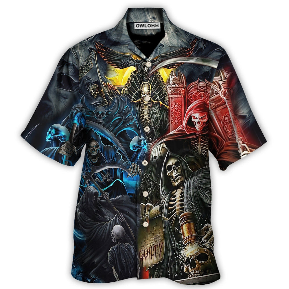Skull Judgment Of Death Area - Hawaiian Shirt  - Owl Ohh