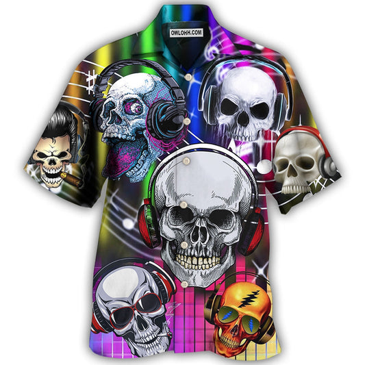 Skull Aloha Skull Music Lets Get High - Hawaiian Shirt  - Owl Ohh
