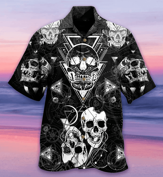 Skull Love Black - Hawaiian Shirt  - Owl Ohh