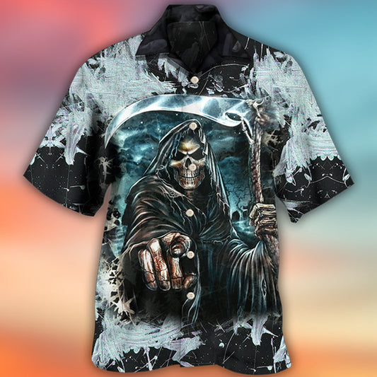 Skull Dark Death Scythe - Hawaiian Shirt - Owl Ohh
