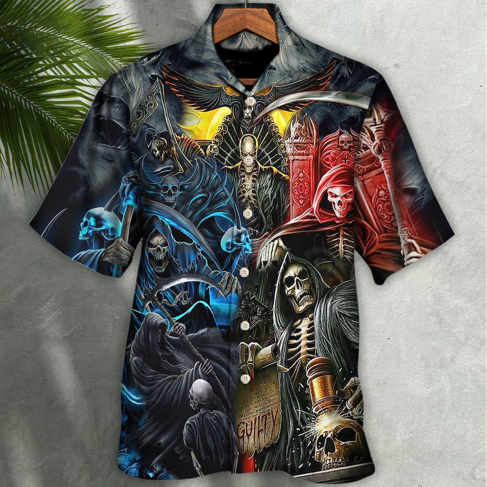 Skull Judgment Of Death Area - Hawaiian Shirt  - Owl Ohh