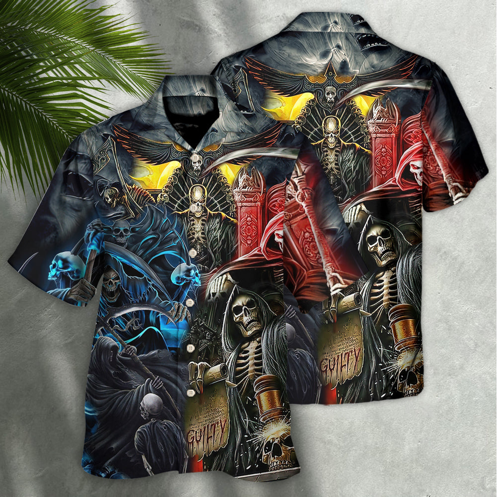 Skull Judgment Of Death Area - Hawaiian Shirt  - Owl Ohh