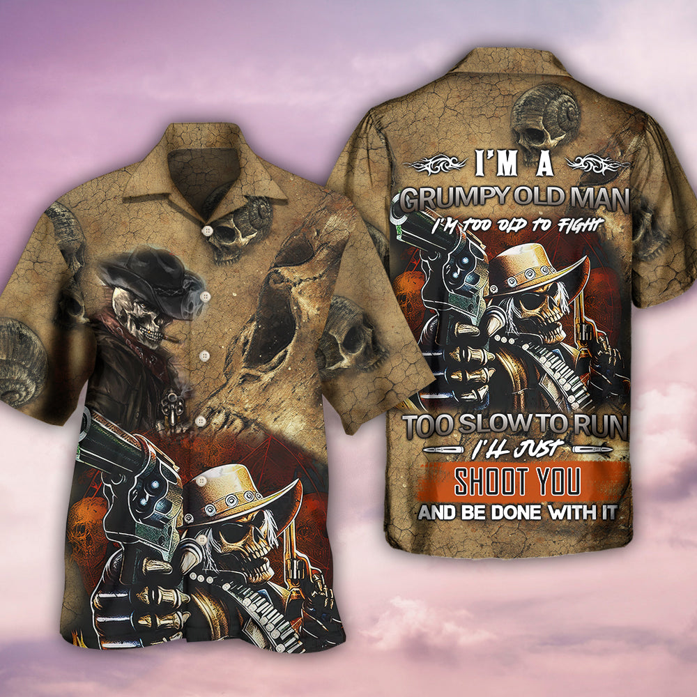 Skull I'm A Grumpy Old Man - Hawaiian Shirt - Owl Ohh
