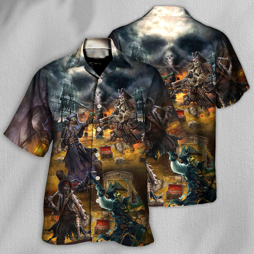 Skull Pirate Skull Treasure Hunting - Hawaiian Shirt  - Owl Ohh