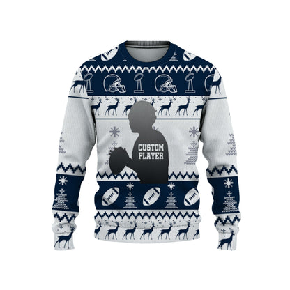 customized-player-american-football-ugly-christmas-sweater-navy-and-white-dallas-vdd40-8089