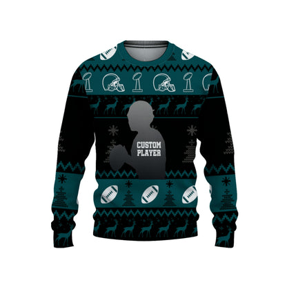 customized-player-american-football-ugly-christmas-sweater-black-and-green-philadelphia-vdd40-4903