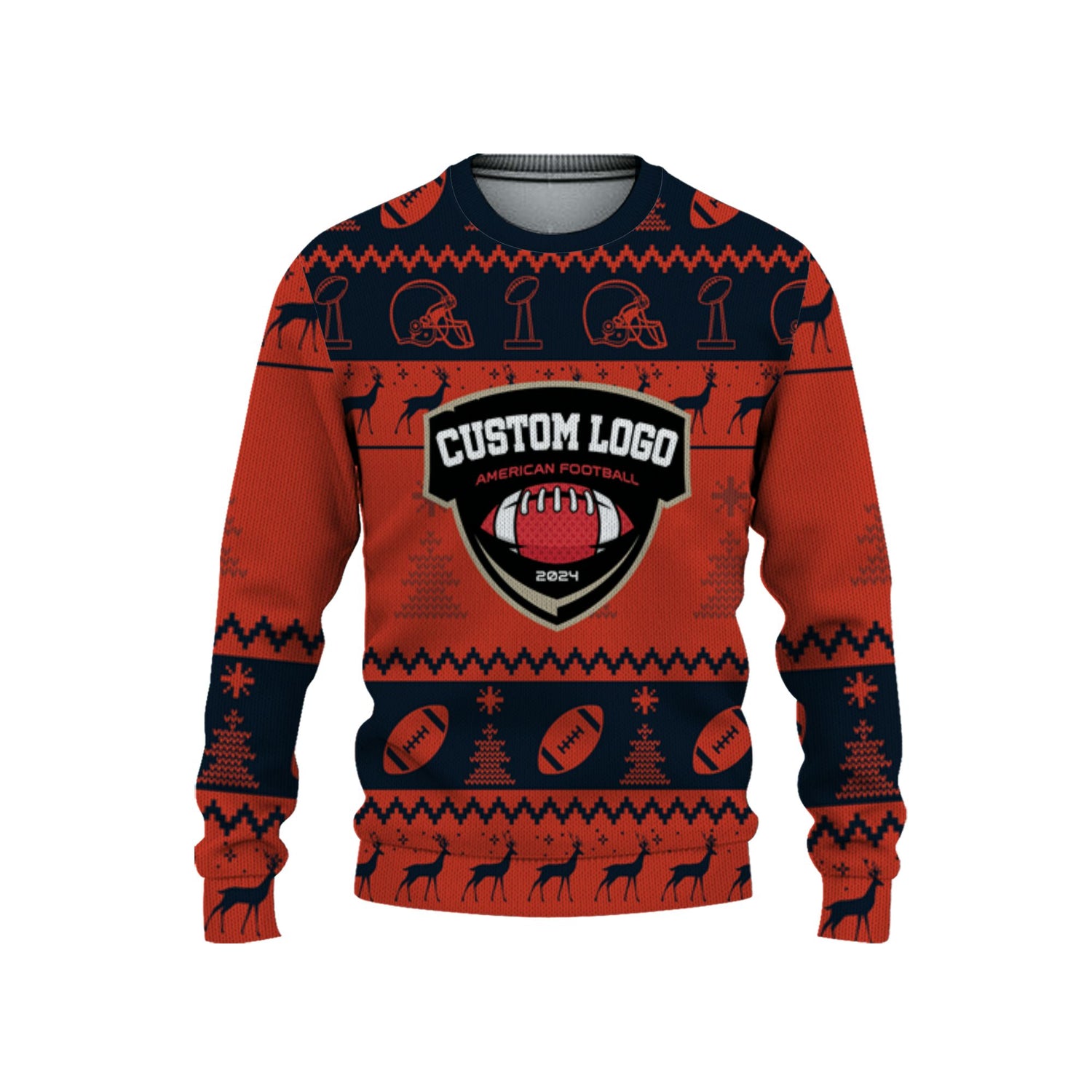 customized-your-team-american-football-ugly-christmas-sweater-navy-and-orange-chicago-vdd39-5523