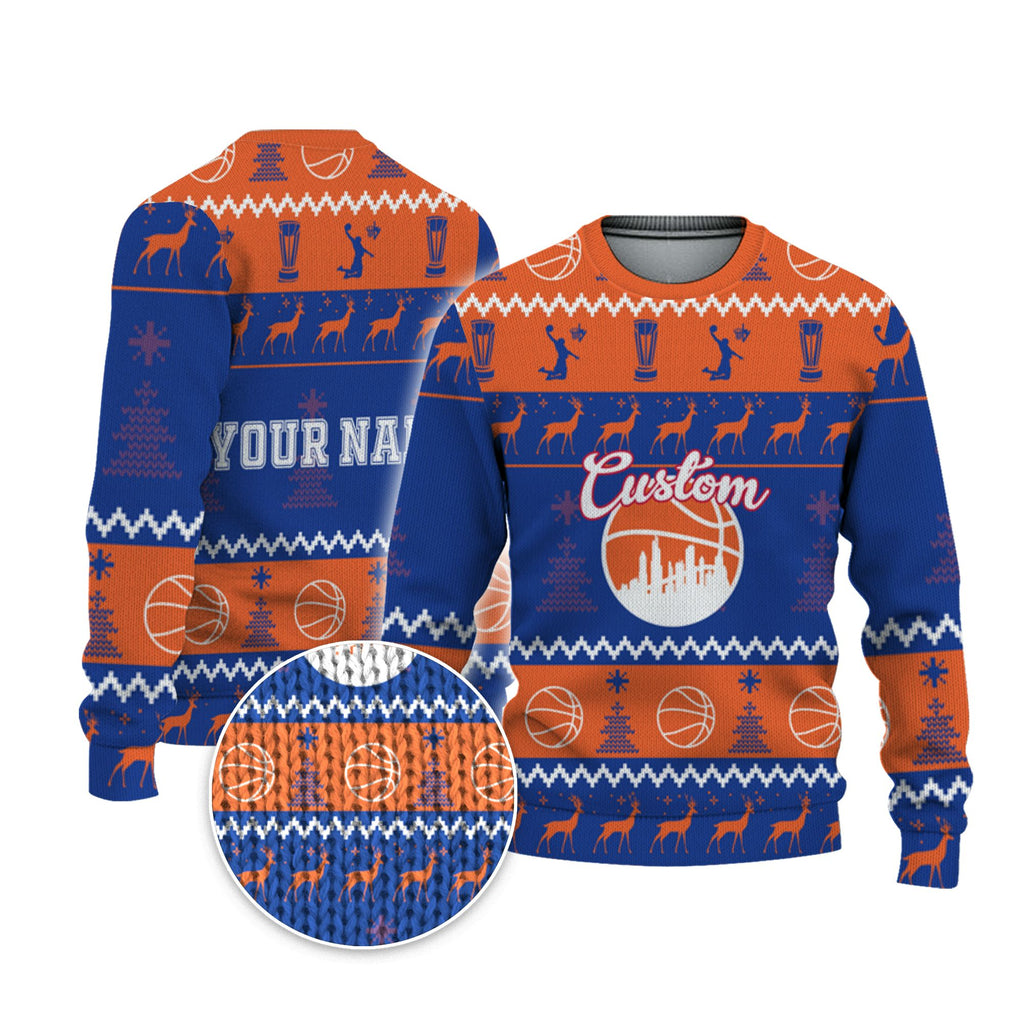 customized-your-team-basketball-ugly-christmas-sweater-blue-and-orange-new-york-vdd37-4866