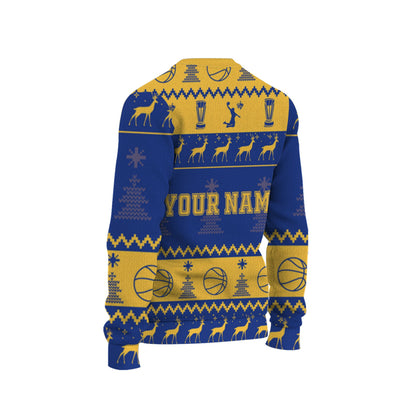 customized-your-team-basketball-ugly-christmas-sweater-blue-and-yellow-warrior-vdd37-9638