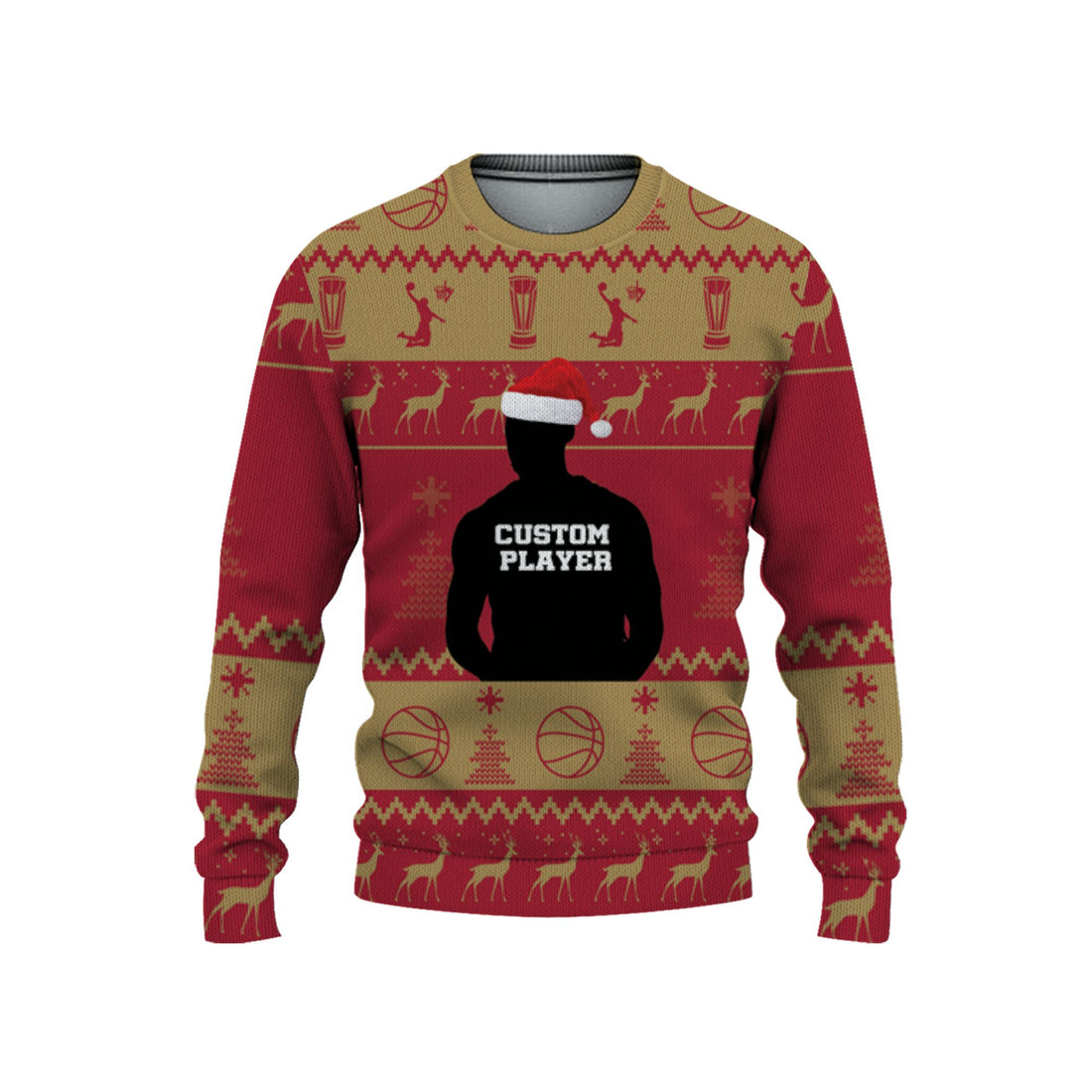 customized-player-basketball-ugly-christmas-sweater-red-and-gold-cleveland-vdd37-1552