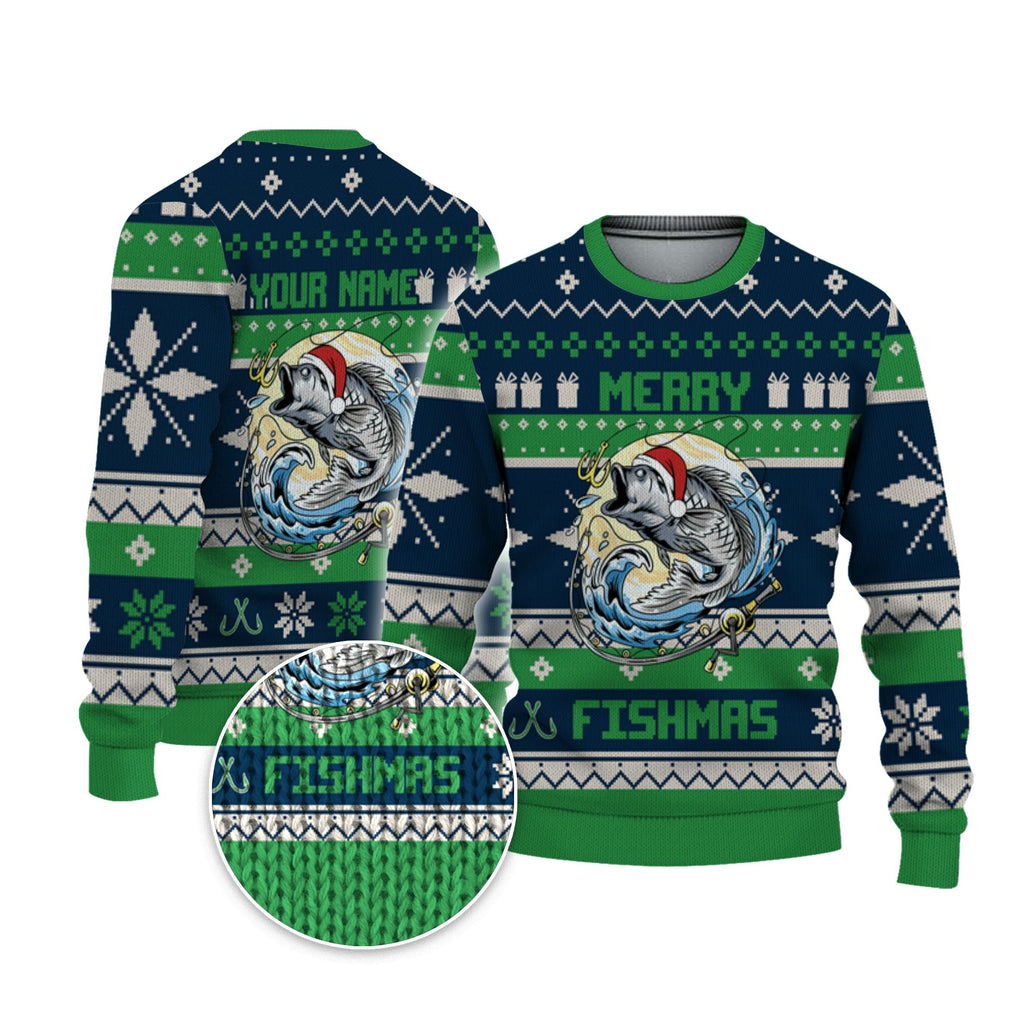personalize-fishing-christmas-ugly-sweater-awesome-green-nda51-8863