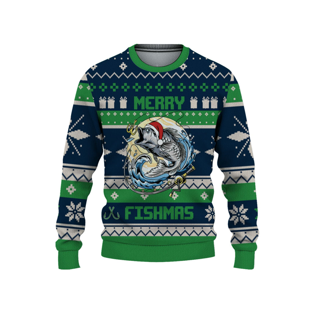 personalize-fishing-christmas-ugly-sweater-awesome-green-nda51-8863
