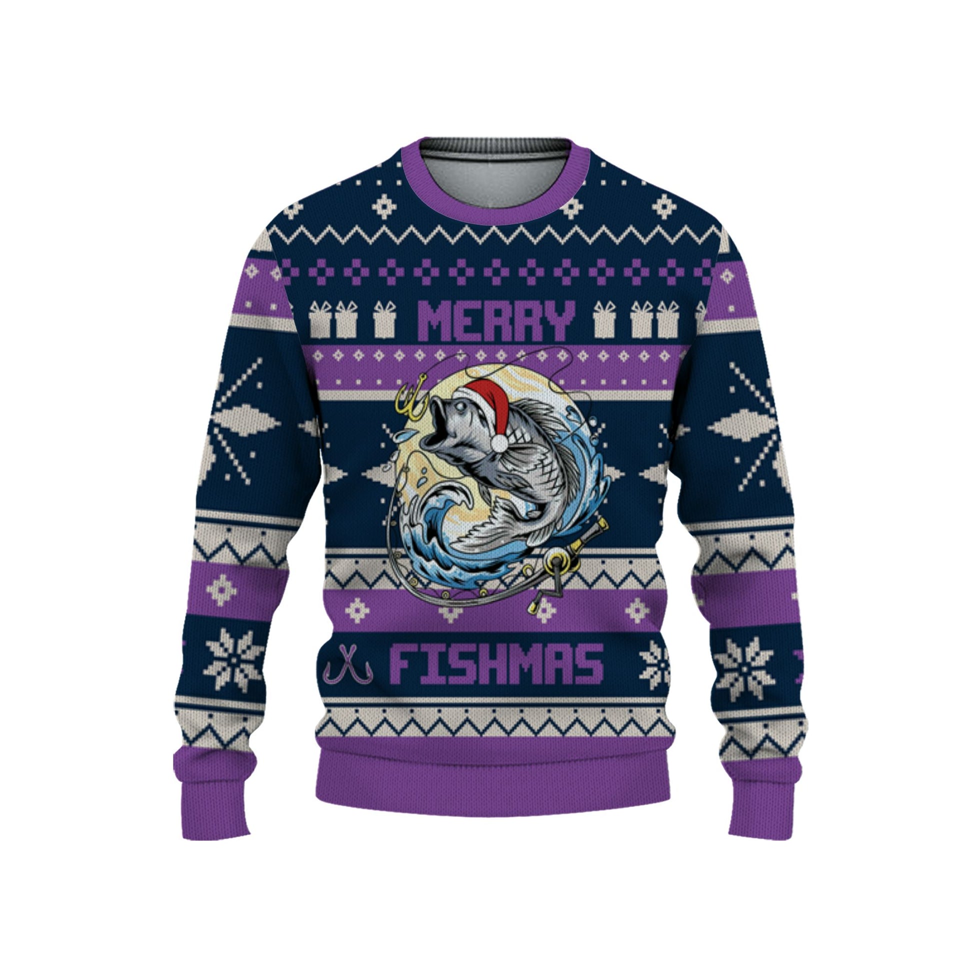 personalize-fishing-christmas-ugly-sweater-awesome-purple-nda51-8482