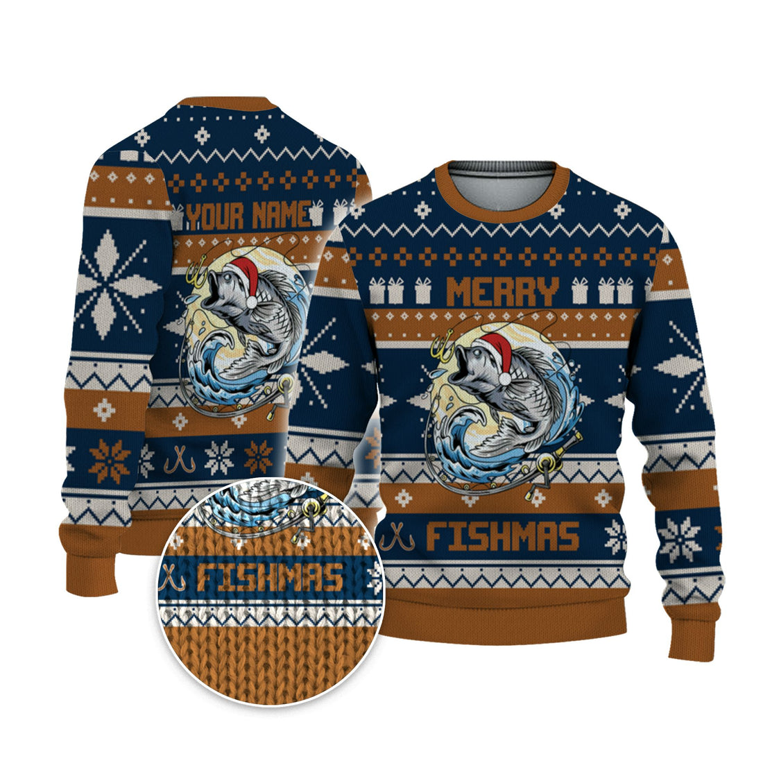 personalize-fishing-christmas-ugly-sweater-awesome-brown-nda51-1259