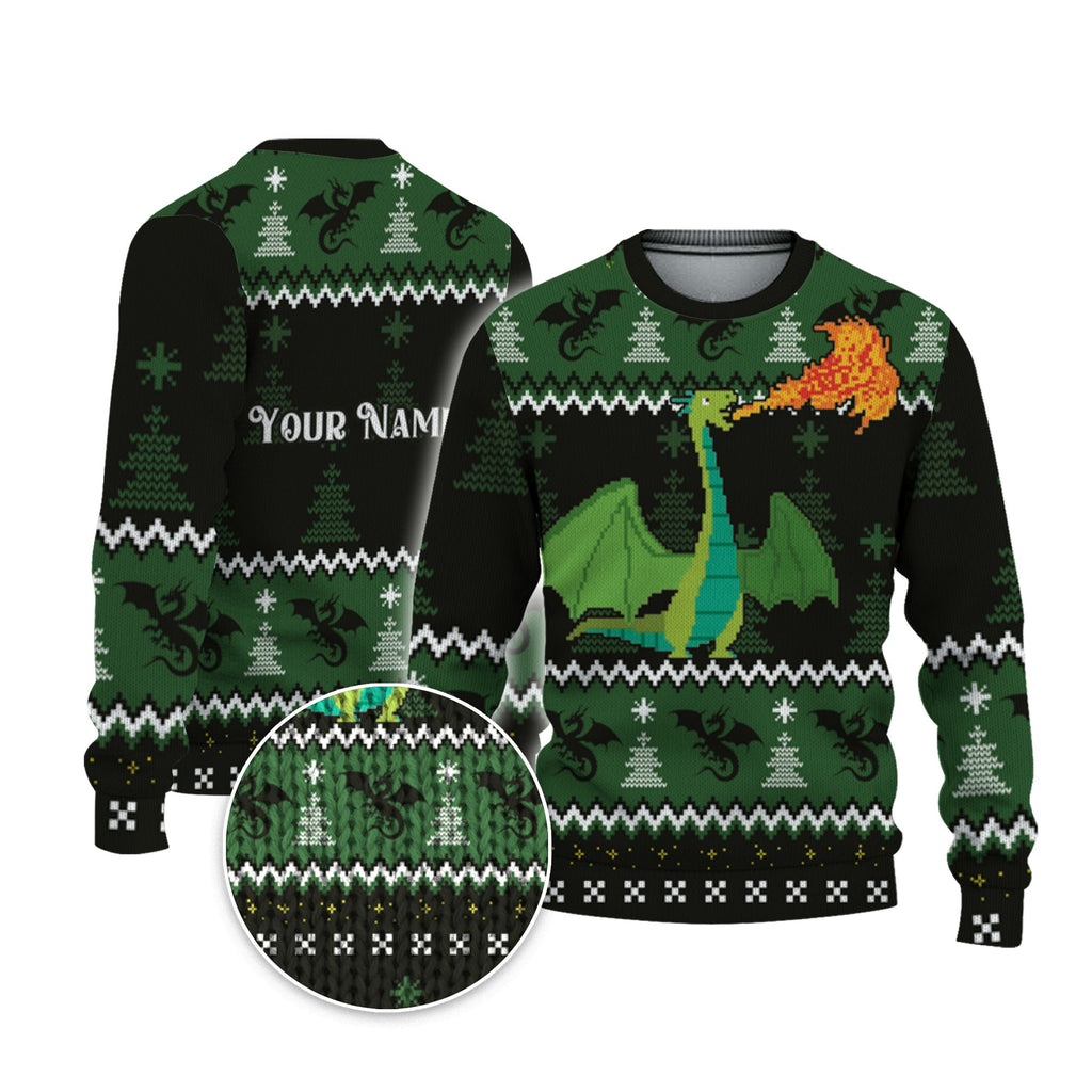 custom-christmas-funny-fire-green-dragon-ugly-sweater-tka91-1194