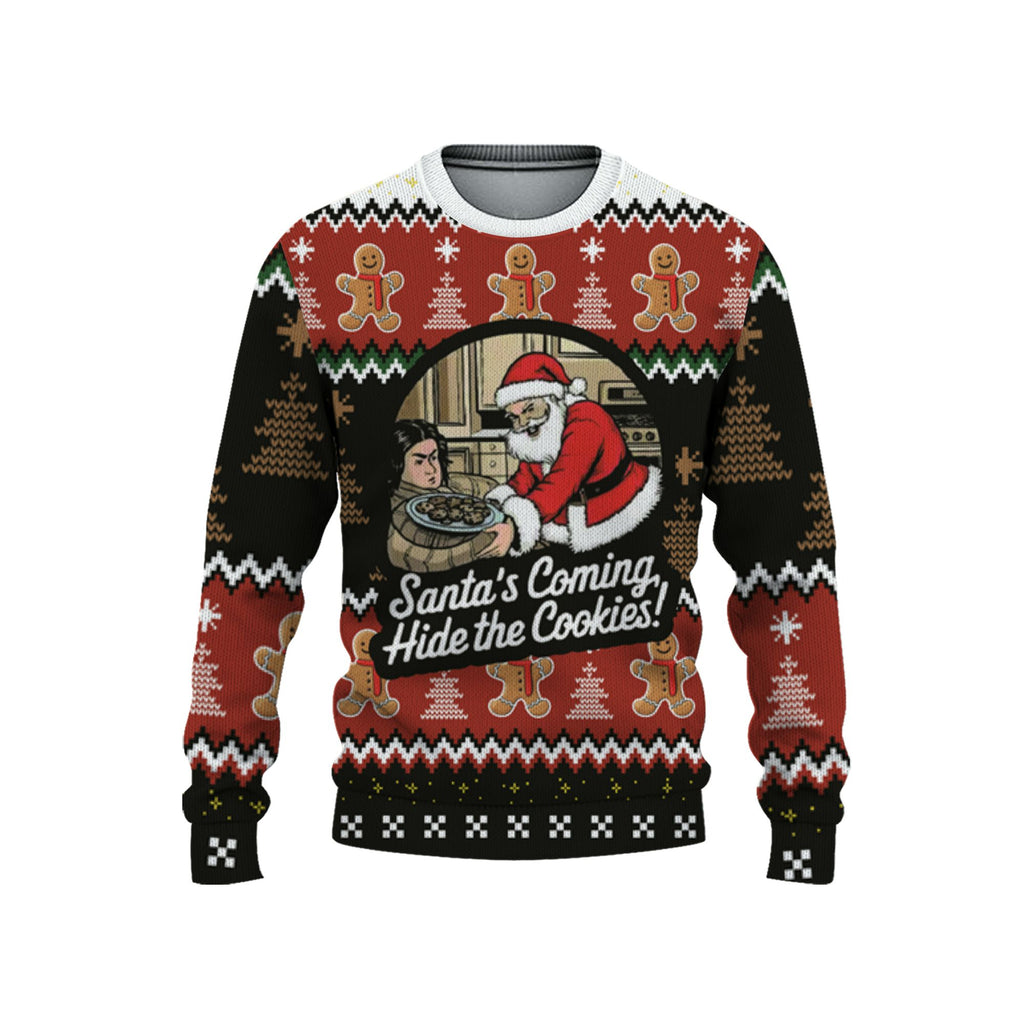 custom-christmas-funny-hide-cookies-ugly-sweater-santa-coming-tka95-2854