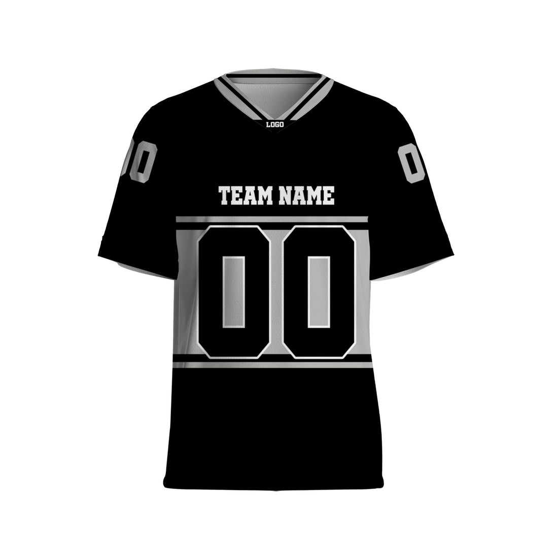 personalized-team-name-nuber-football-jersey-horizontal-line-black-gray-and-white-lar-vdd49-1863