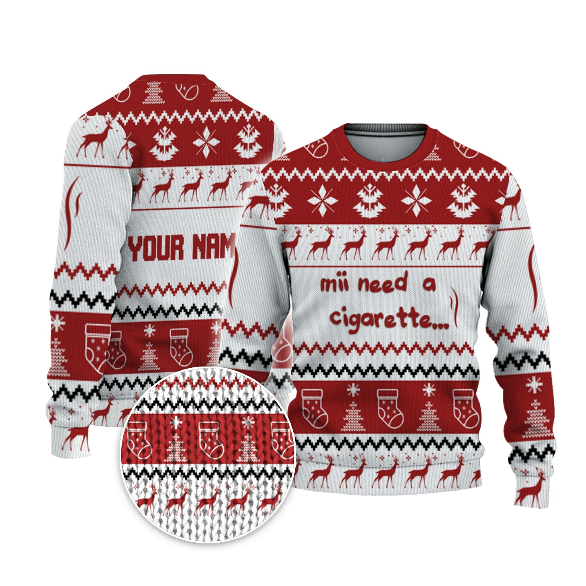 personalized-mii-need-a-cigarette-christmas-holiday-ugly-sweater-red-and-white-vdd57-1465