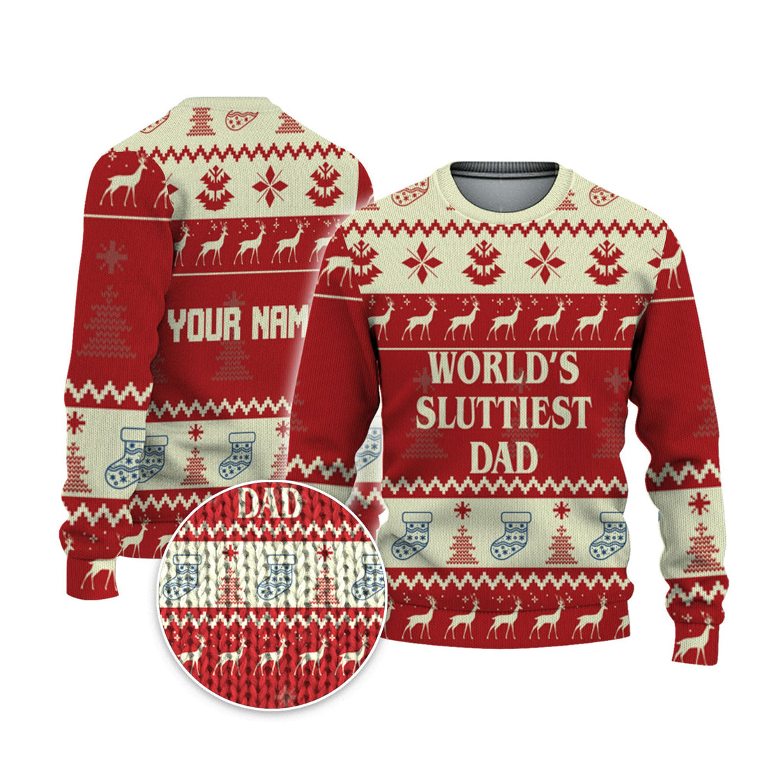 personalized-worlds-sluttiest-dad-christmas-holiday-ugly-sweater-red-and-cream-vdd60-7319