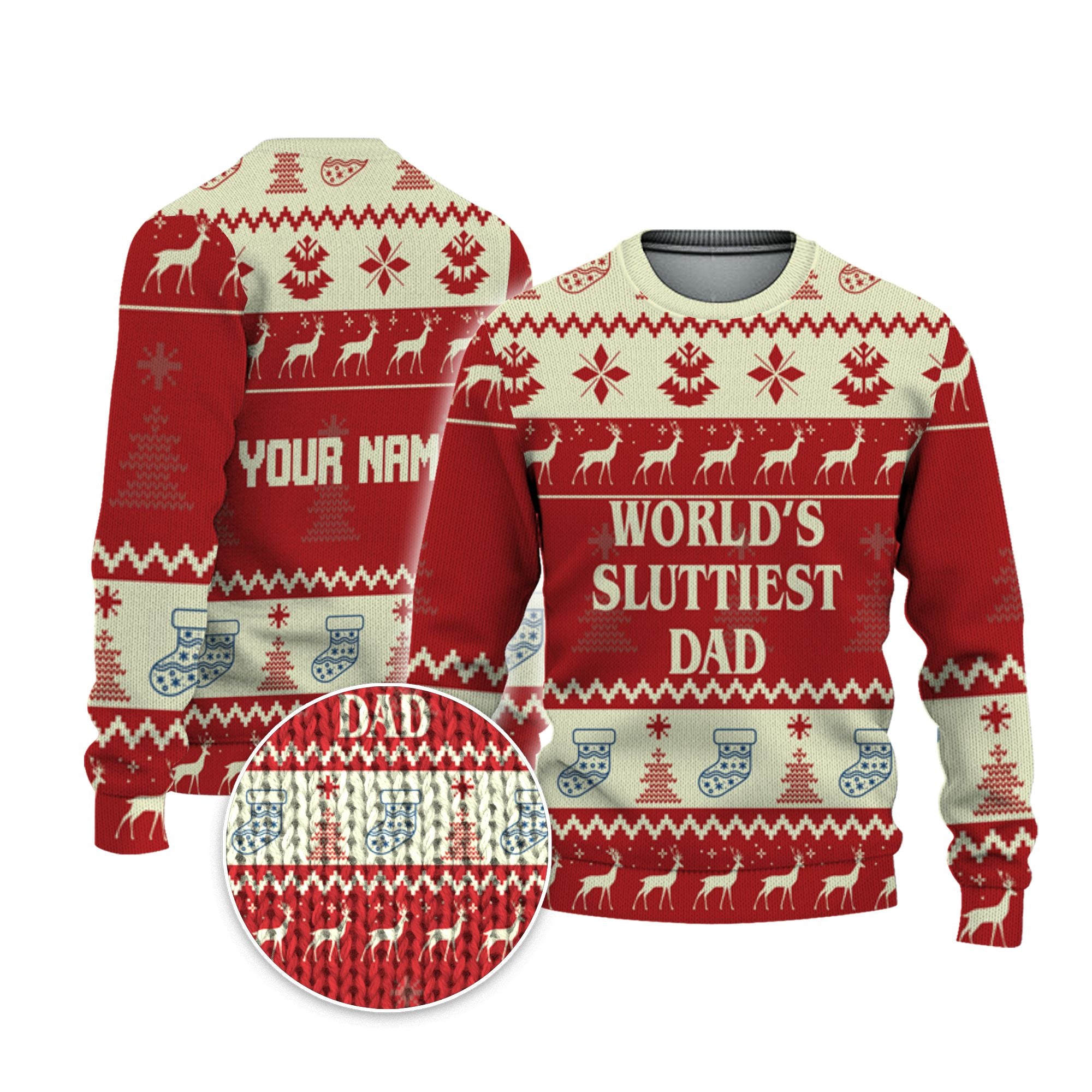 personalized-worlds-sluttiest-dad-christmas-holiday-ugly-sweater-red-and-cream-vdd60-7319