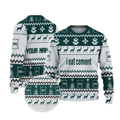 personalized-i-eat-cement-christmas-holiday-funny-ugly-sweater-green-and-white-vdd58-6559